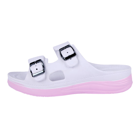 Vrino Alexa Ultra Soft Lightweight EVA Sandals for Women & Girls – White Pink image 3
