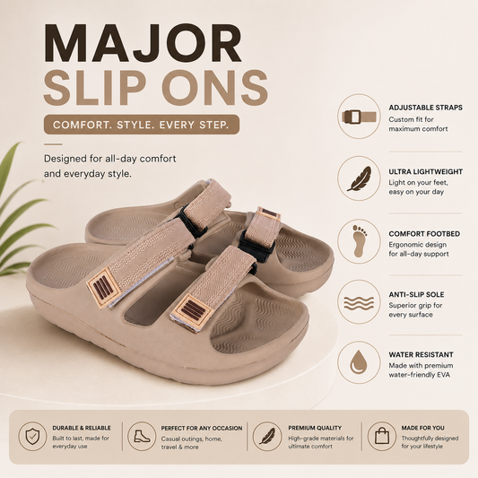 Vrino Major Ultra Soft Lightweight EVA Sandals for Men – Beige image 3