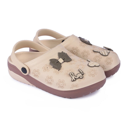 Vrino Flora Ultra Soft Lightweight EVA Clogs for Women & Girls – Beige Brown