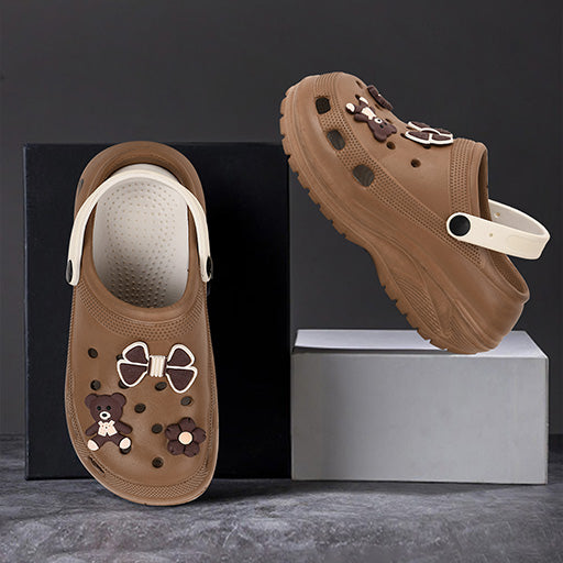 Vrino Barbie Ultra Soft Lightweight EVA Clogs for Women & Girls – Brown White