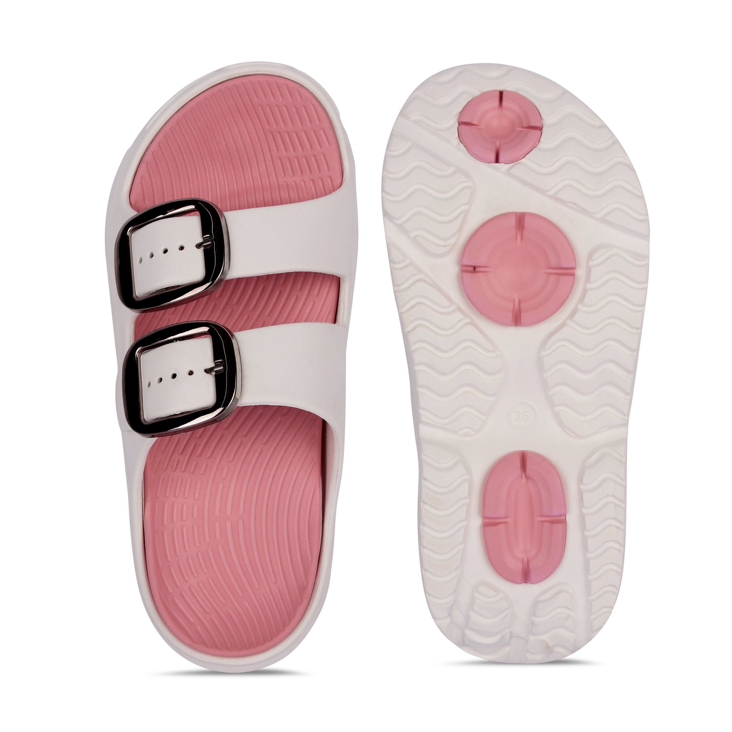 Vrino Socker Ultra Soft Lightweight EVA Sandals for Women & Girls –  White Peach