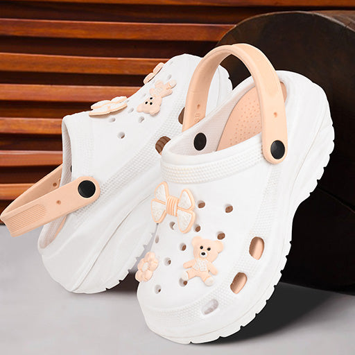 Vrino Barbie Ultra Soft Lightweight EVA Clogs for Women & Girls – White Peach
