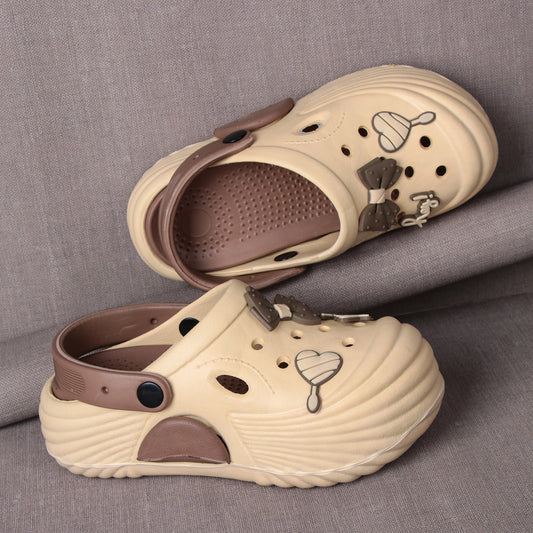 Vrino Queen Ultra Soft Lightweight EVA Clogs for Women & Girls – Beige Brown