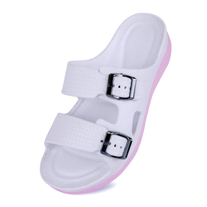 Vrino Alexa Ultra Soft Lightweight EVA Sandals for Women & Girls – White Pink