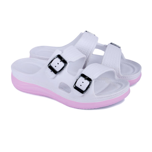 Vrino Alexa Ultra Soft Lightweight EVA Sandals for Women & Girls – White Pink