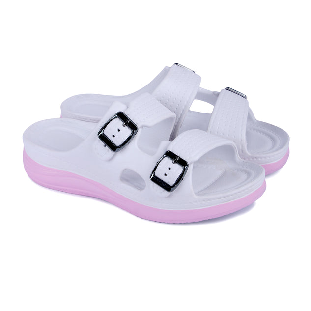 Vrino Alexa Ultra Soft Lightweight EVA Sandals for Women & Girls – White Pink