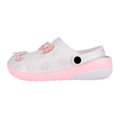 Vrino Flora Ultra Soft Lightweight EVA Clogs for Women & Girls – White Peach