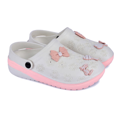 Vrino Flora Ultra Soft Lightweight EVA Clogs for Women & Girls – White Peach