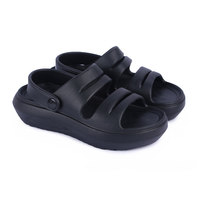 Vrino Daisy Ultra Soft Lightweight EVA Sandals for Women & Girls – Black
