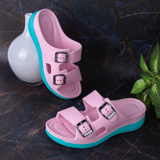 Vrino Alexa Ultra Soft Lightweight EVA Sandals for Women & Girls – Pink Sky image 2