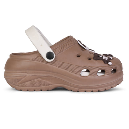 Vrino Barbie Ultra Soft Lightweight EVA Clogs for Women & Girls – Brown White