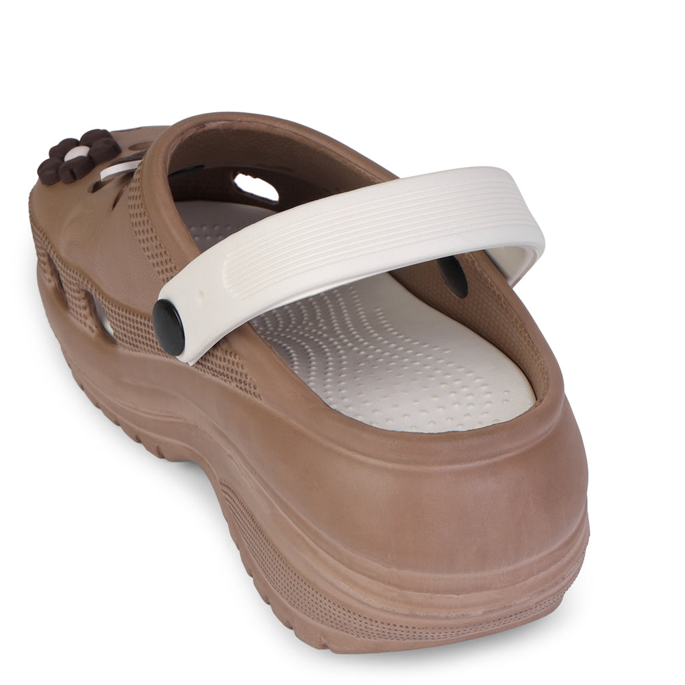 Vrino Barbie Ultra Soft Lightweight EVA Clogs for Women & Girls – Brown White