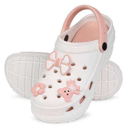 Vrino Barbie Ultra Soft Lightweight EVA Clogs for Women & Girls – White Peach