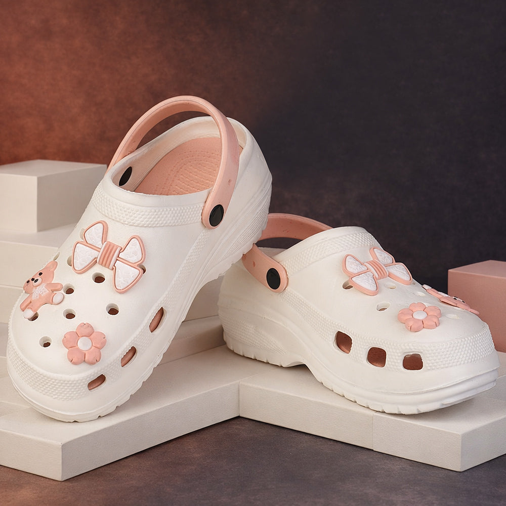 Vrino Barbie Ultra Soft Lightweight EVA Clogs for Women & Girls – Brown White