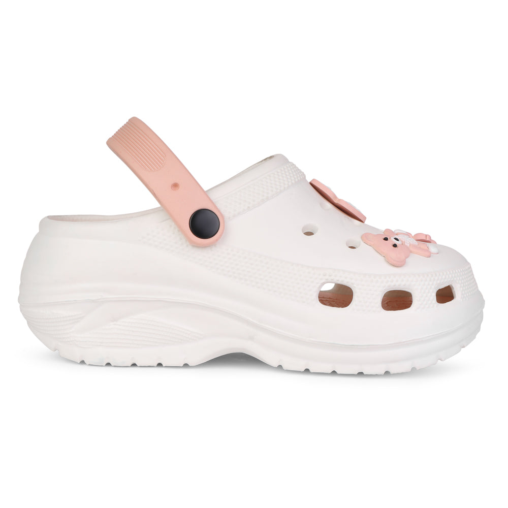 Vrino Barbie Ultra Soft Lightweight EVA Clogs for Women & Girls – White Peach