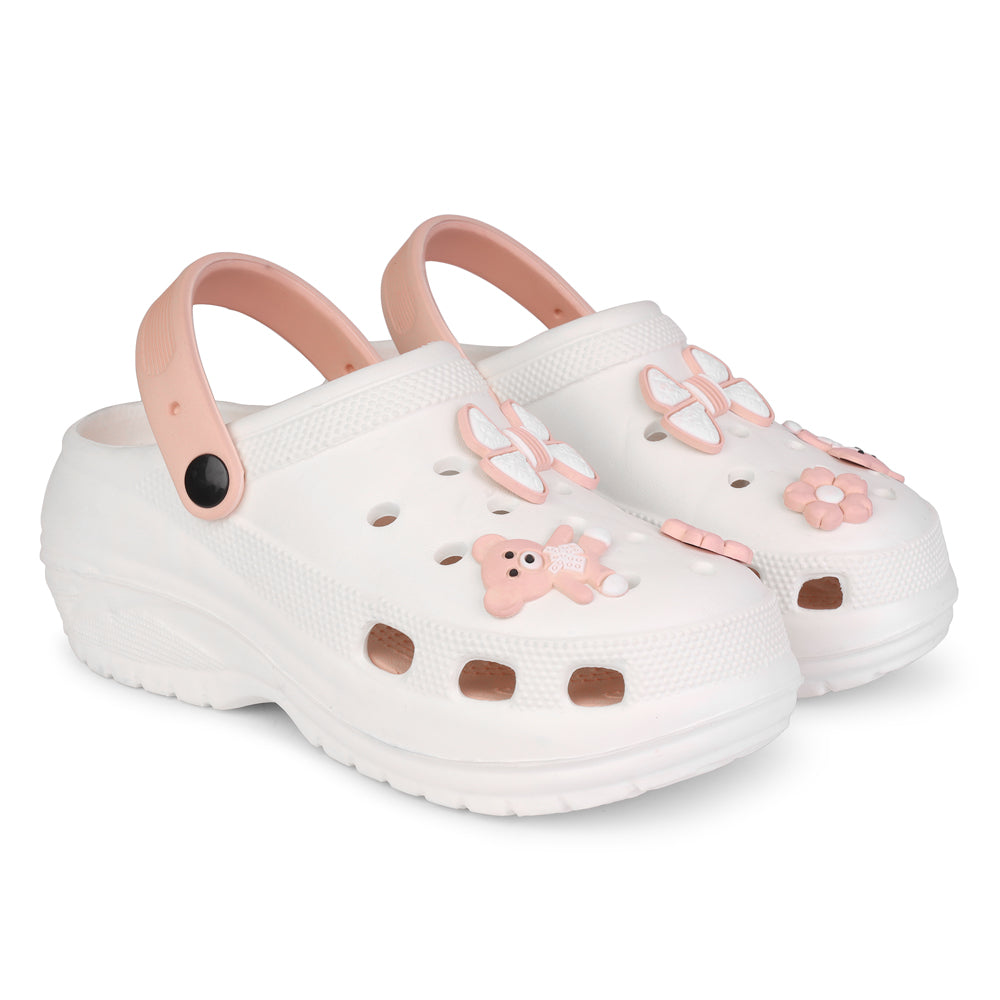Vrino Barbie Ultra Soft Lightweight EVA Clogs for Women & Girls – White Peach