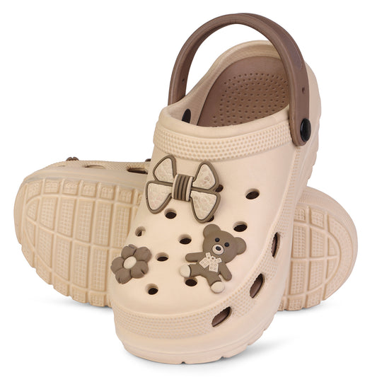 Vrino Barbie Ultra Soft Lightweight EVA Clogs for Women & Girls – Beige Brown image 2
