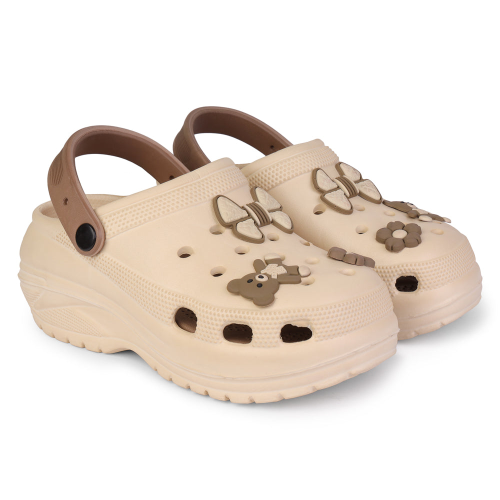 Vrino Barbie Ultra Soft Lightweight EVA Clogs for Women & Girls – Beige Brown