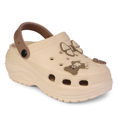 Vrino Barbie Ultra Soft Lightweight EVA Clogs for Women & Girls – Beige Brown