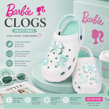 Vrino Barbie Ultra Soft Lightweight EVA Clogs for Women & Girls – Mint White