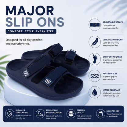 Vrino Major Ultra Soft Lightweight EVA Sandals for Men – Navy Blue