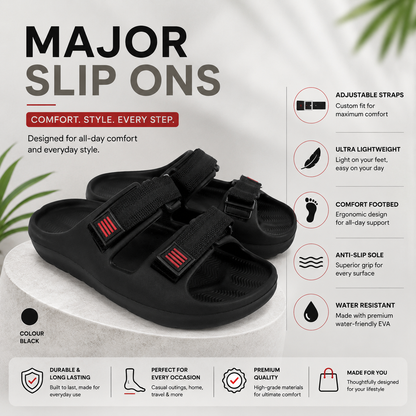 Vrino Major Ultra Soft Lightweight EVA Sandals for Men – Black