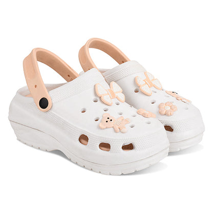 Vrino Barbie Ultra Soft Lightweight EVA Clogs for Women & Girls – White Peach
