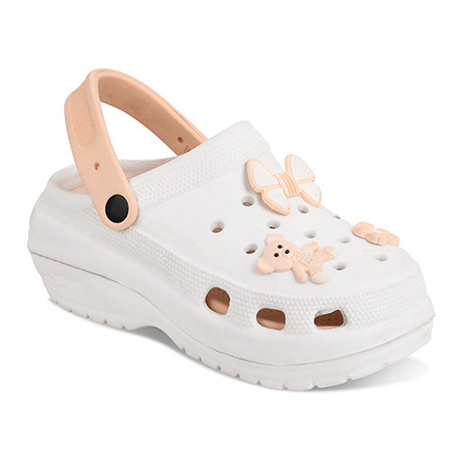 Vrino Barbie Ultra Soft Lightweight EVA Clogs for Women & Girls – White Peach