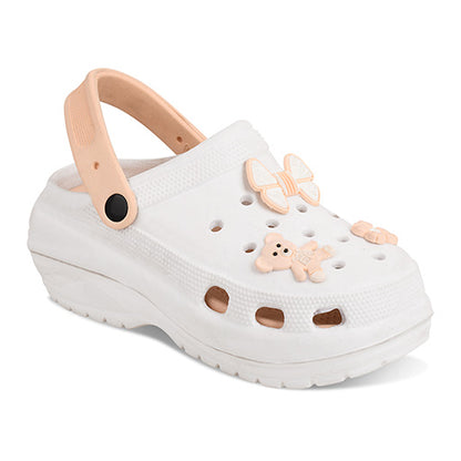 Vrino Barbie Ultra Soft Lightweight EVA Clogs for Women & Girls – White Peach