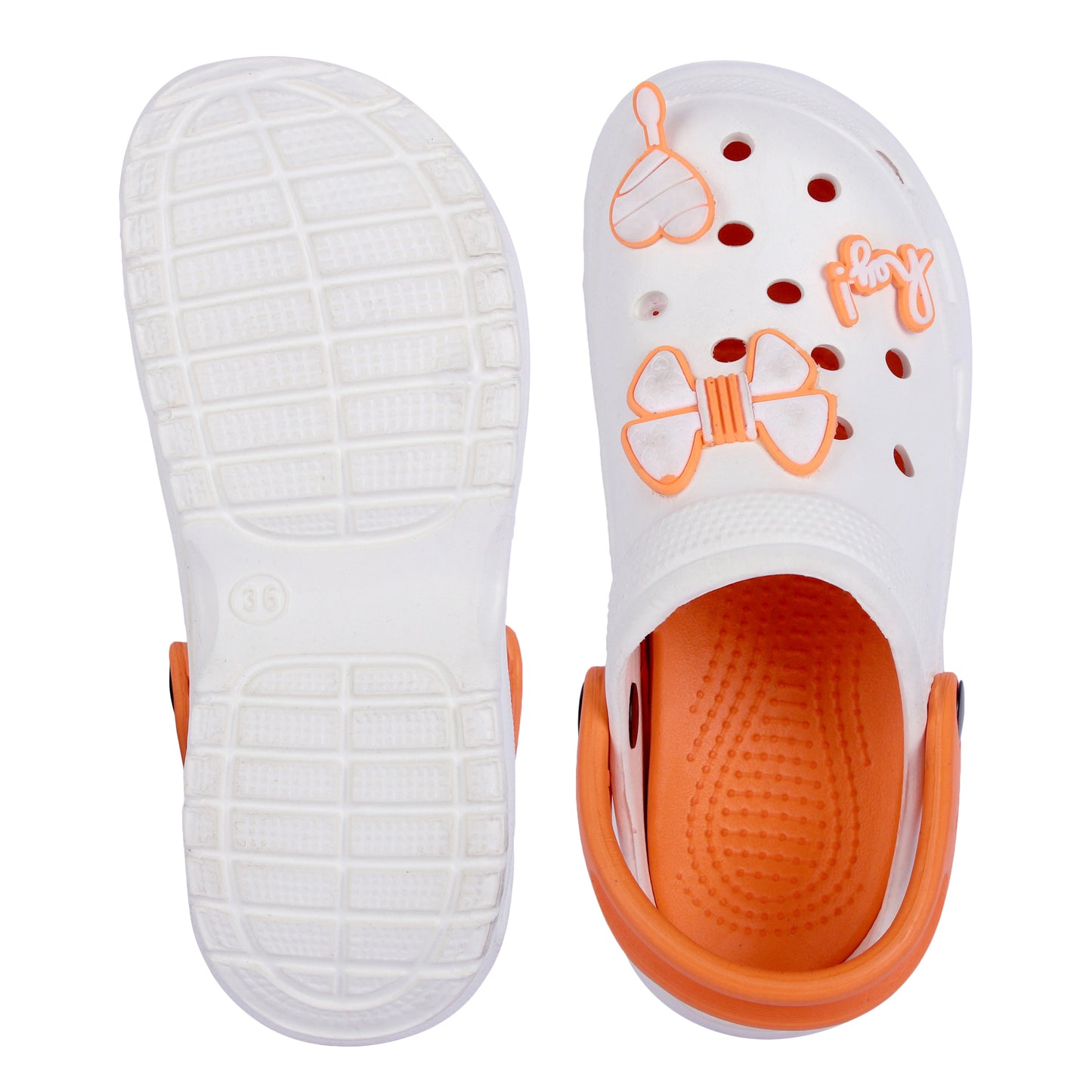 Vrino Barbie Ultra Soft Lightweight EVA Clogs for Women & Girls – Orange White