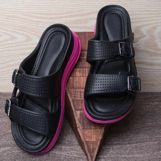 Vrino Alexa Ultra Soft Lightweight EVA Sandals for Women & Girls – Black Onion image 2