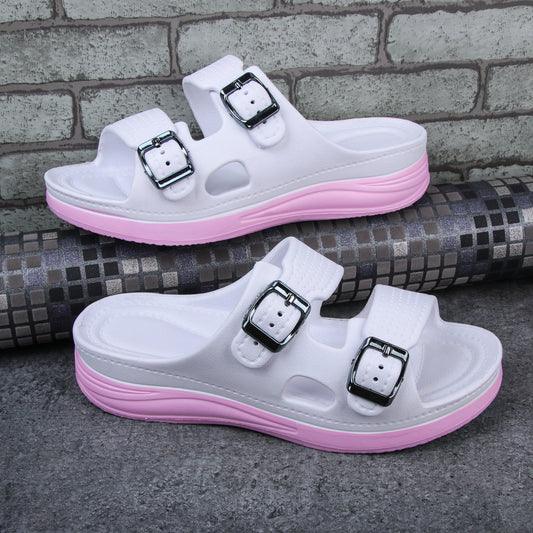 Vrino Alexa Ultra Soft Lightweight EVA Sandals for Women & Girls – White Pink image 2