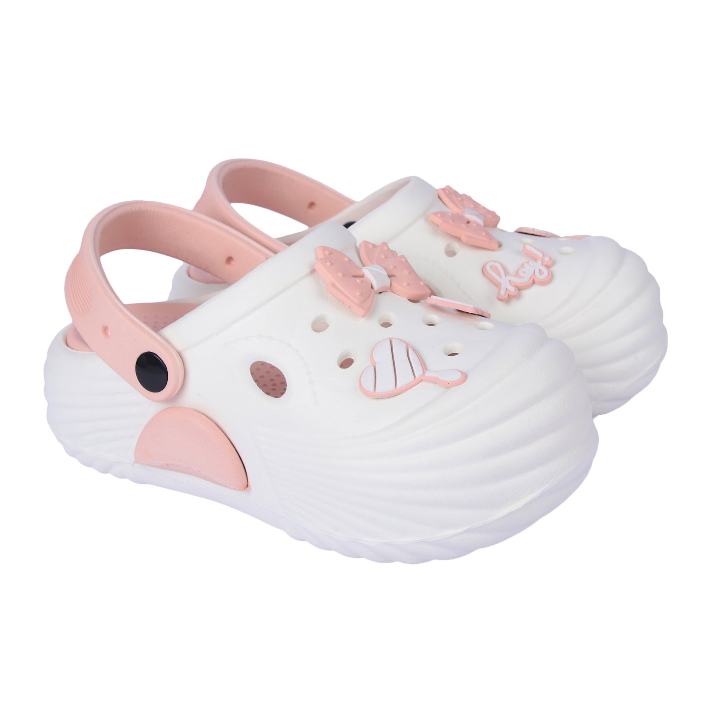 Vrino Queen Ultra Soft Lightweight EVA Clogs for Women & Girls – White Peach