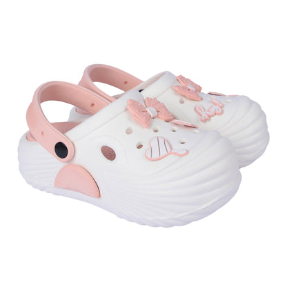 Vrino Queen Ultra Soft Lightweight EVA Clogs for Women & Girls – White Peach