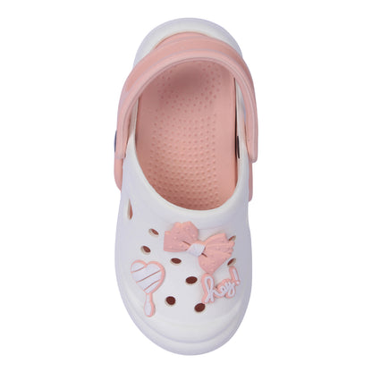 Vrino Queen Ultra Soft Lightweight EVA Clogs for Women & Girls – White Peach