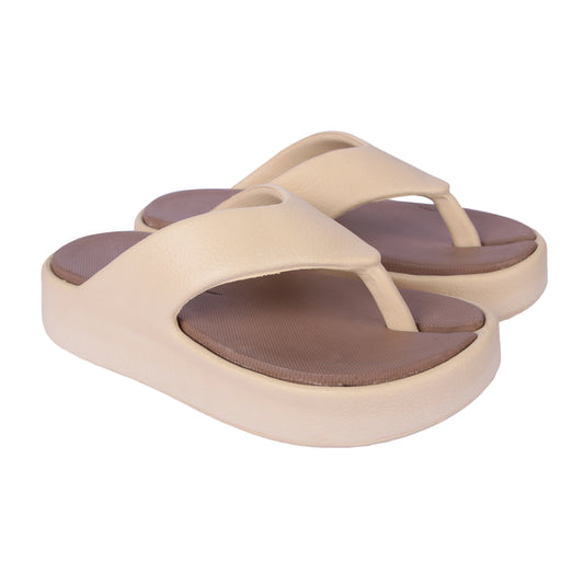 Vrino Jasmine Ultra Soft Lightweight EVA Slippers for Women & Girls – Beige Brown
