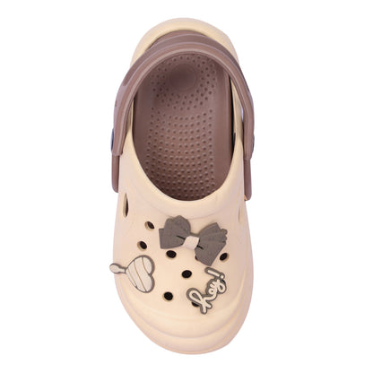 Vrino Queen Ultra Soft Lightweight EVA Clogs for Women & Girls – Beige Brown