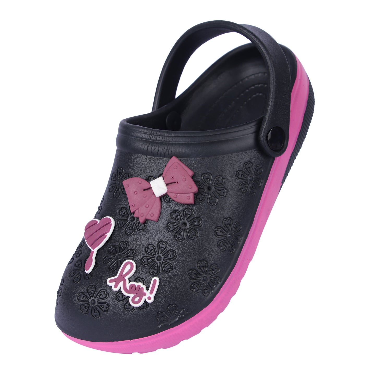 Vrino Flora Ultra Soft Lightweight EVA Clogs for Women & Girls – Black Onion