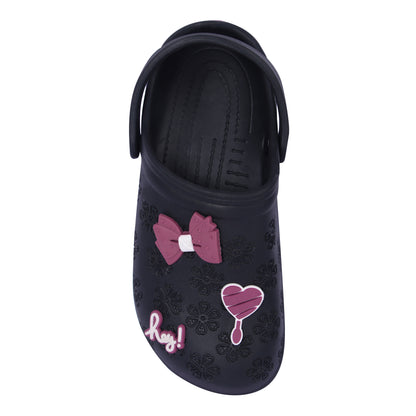 Vrino Flora Ultra Soft Lightweight EVA Clogs for Women & Girls – Black Onion