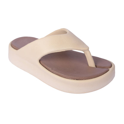 Vrino Jasmine Ultra Soft Lightweight EVA Slippers for Women & Girls – Beige Brown