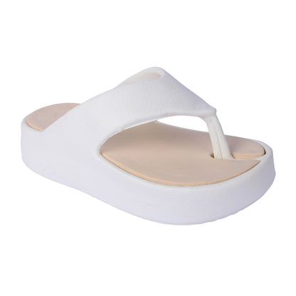 Vrino Jasmine Ultra Soft Lightweight EVA Slippers for Women & Girls – White Beige