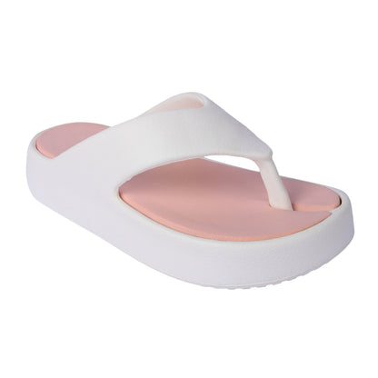 Vrino Jasmine Ultra Soft Lightweight EVA Slippers for Women & Girls – White Peach