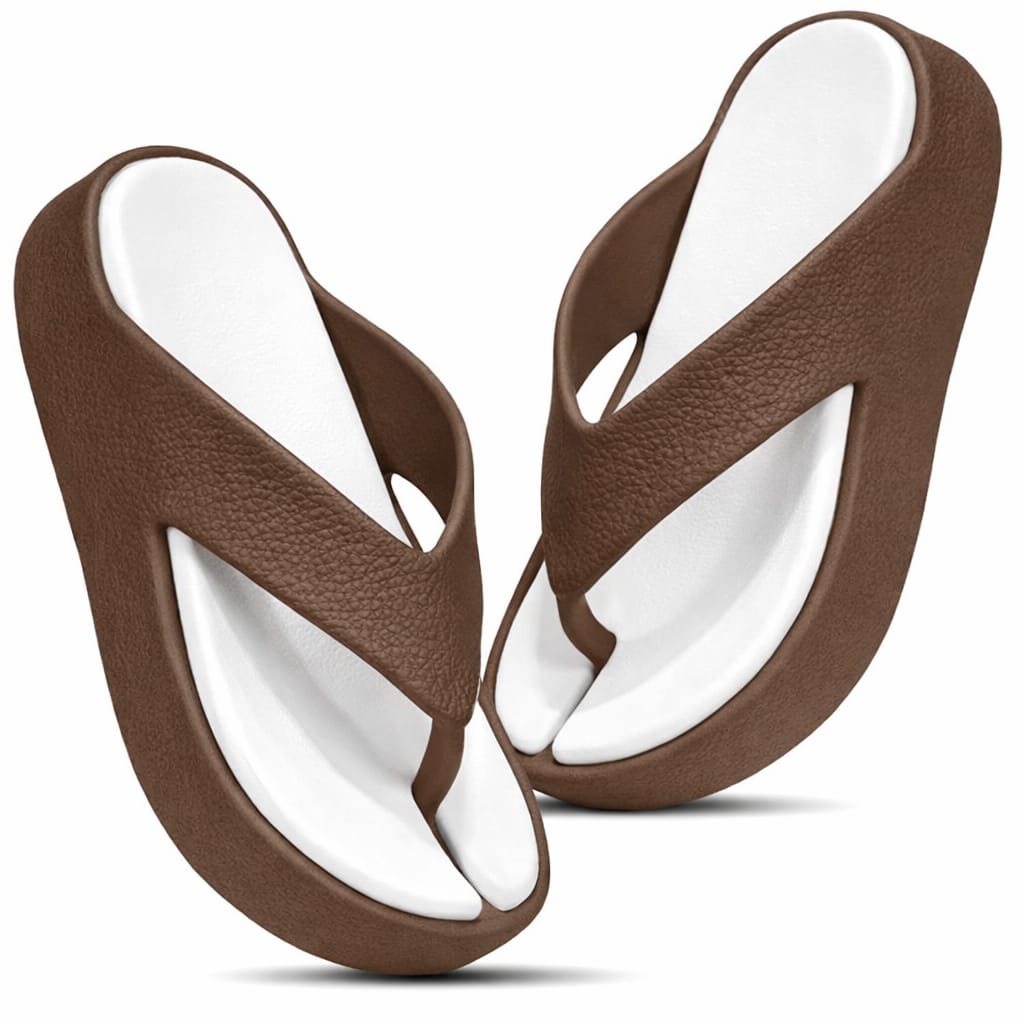 Vrino Jasmine Ultra Soft Lightweight EVA Slippers for Women & Girls – Brown White