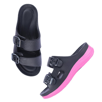 Vrino Alexa Ultra Soft Lightweight EVA Sandals for Women & Girls – Black Onion