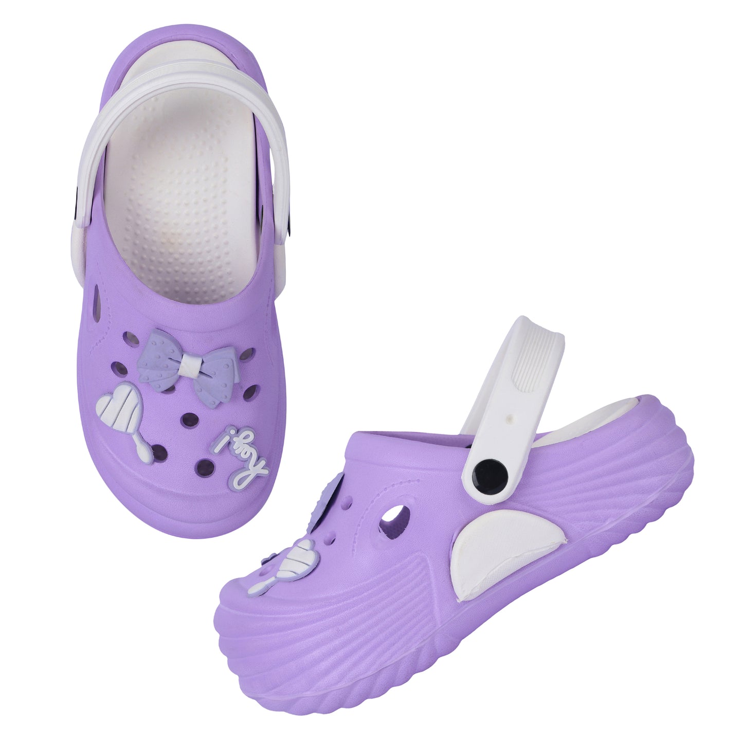 Vrino Queen Ultra Soft Lightweight EVA Clogs for Women & Girls – Purple White