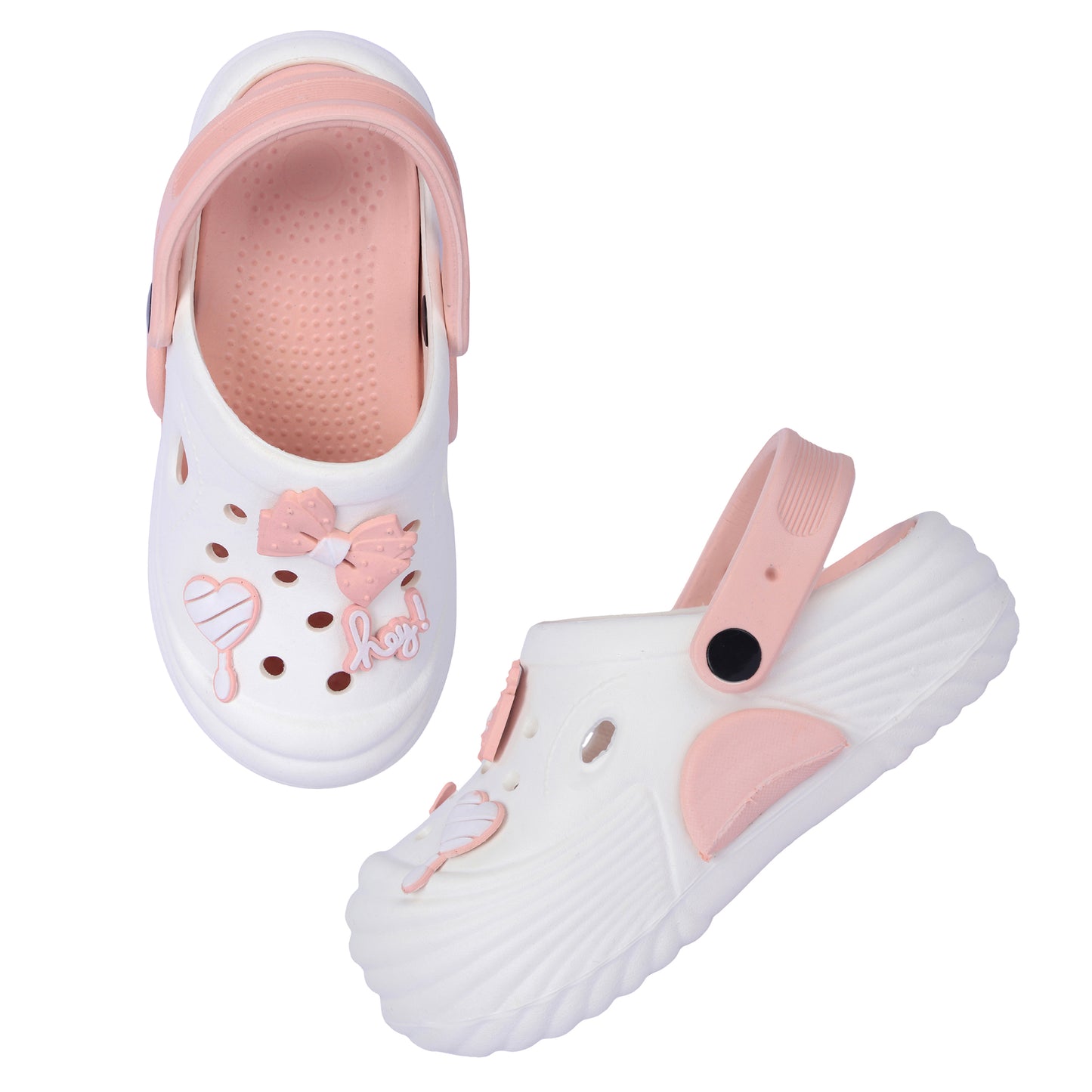 Vrino Queen Ultra Soft Lightweight EVA Clogs for Women & Girls – White Peach