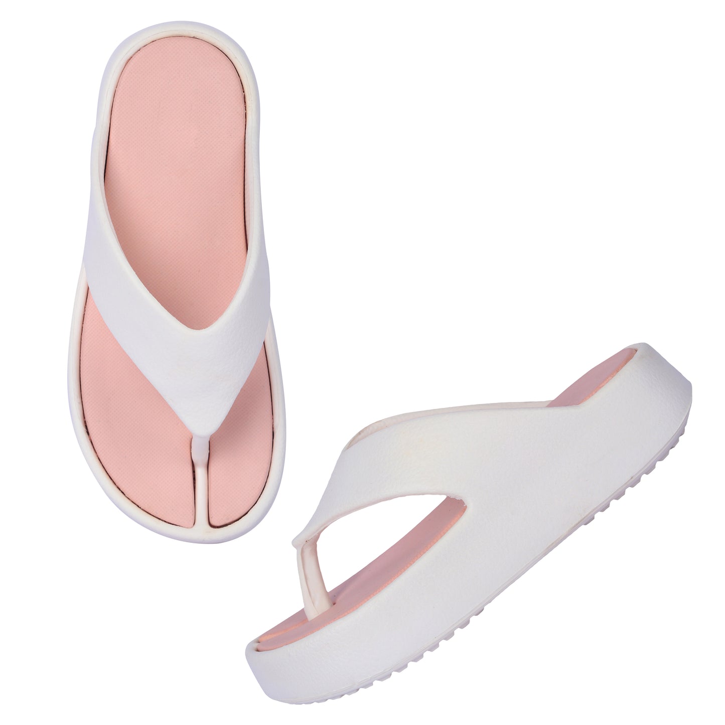 Vrino Jasmine Ultra Soft Lightweight EVA Slippers for Women & Girls – White Peach