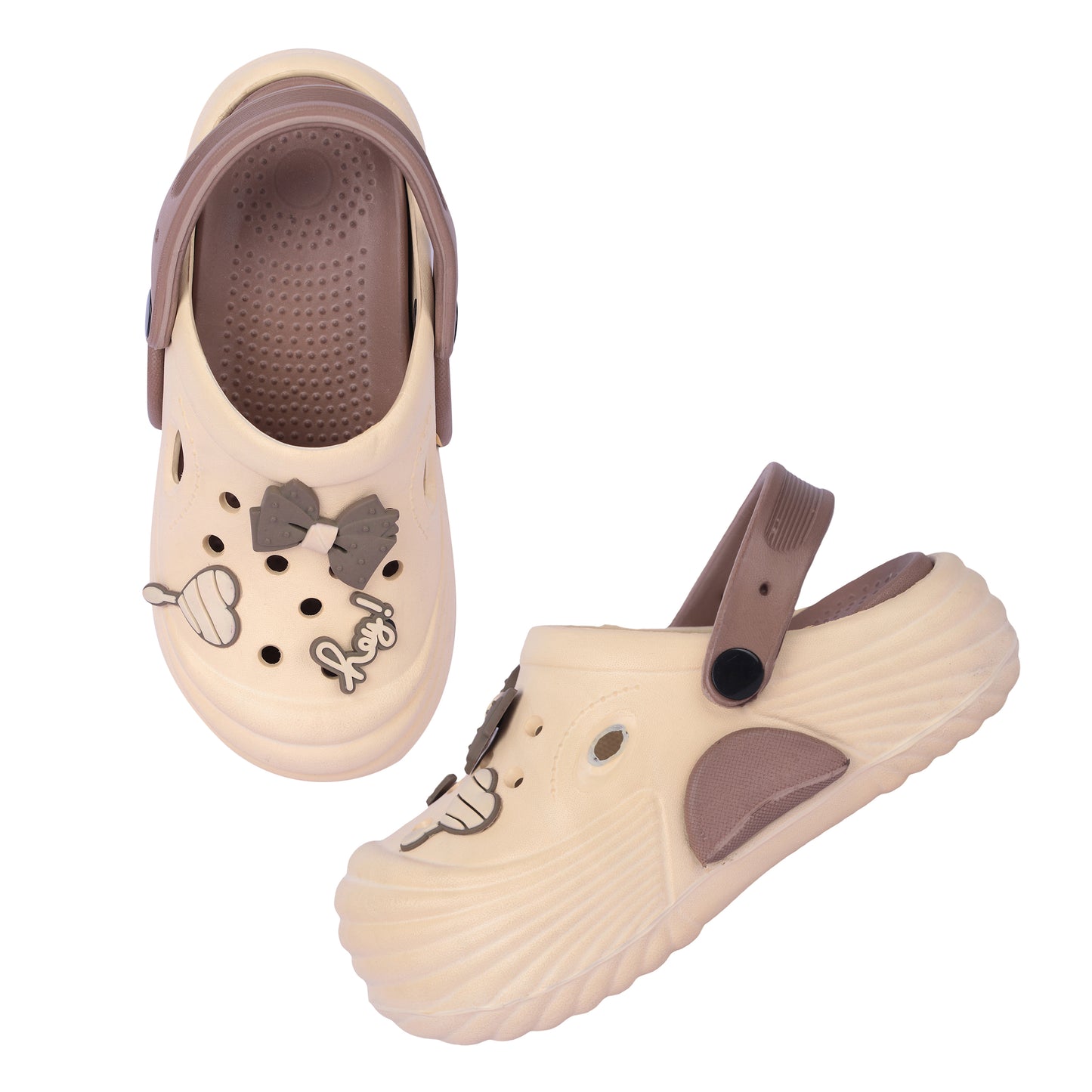 Vrino Queen Ultra Soft Lightweight EVA Clogs for Women & Girls – Beige Brown